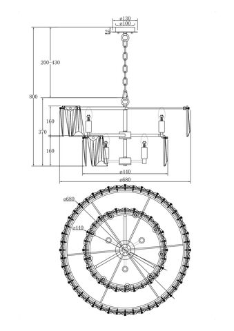 Подвесная люстра Maytoni Puntes MOD043PL-12CH