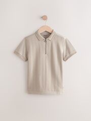 Поло с молнией для мальчика Next E66-264, Песочный