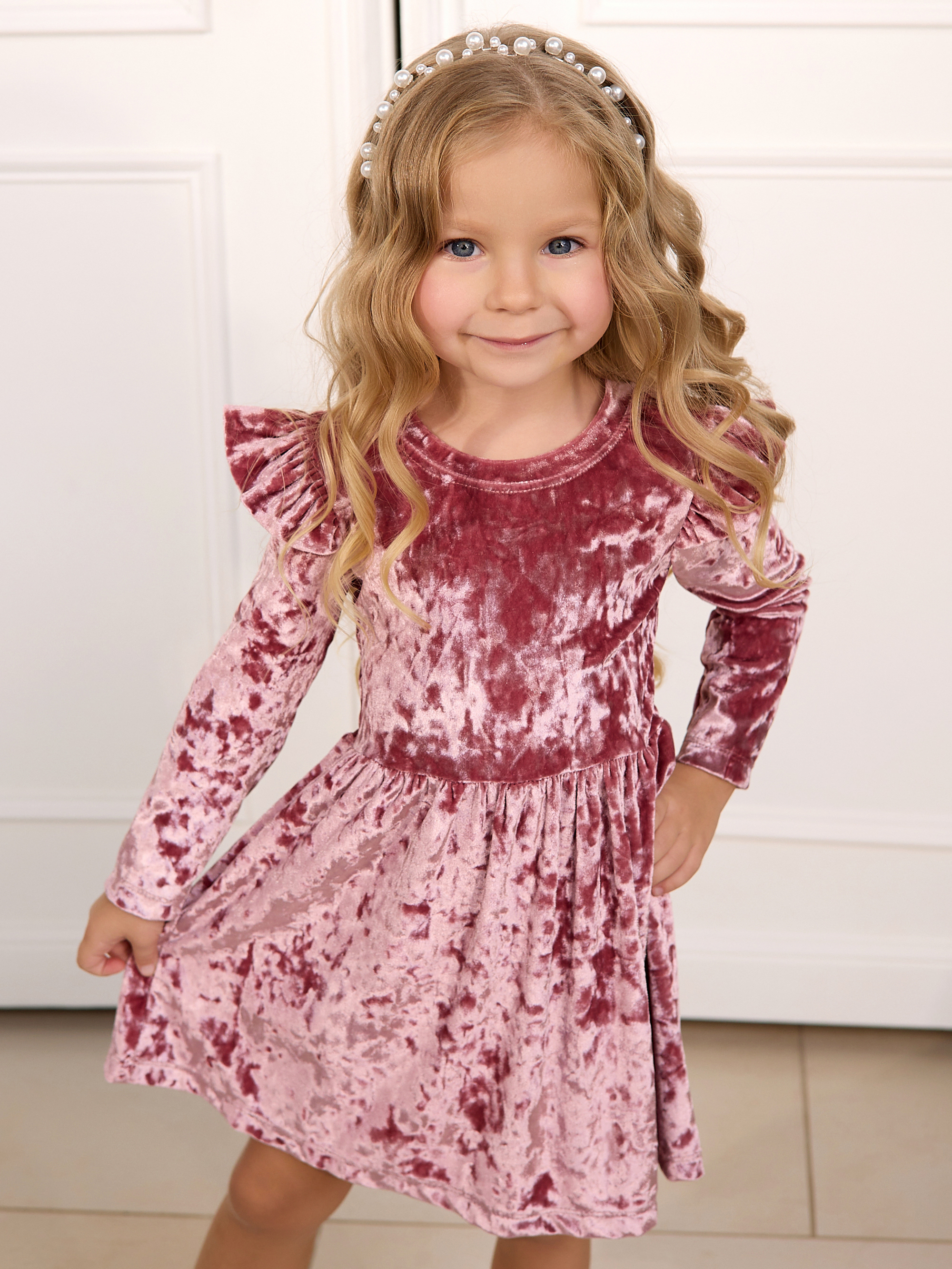 Платье Фея бархат роза