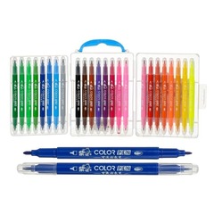 
          Фломастеры Basir, серия "Мышки", разноцветные, двусторонние, с рисунком на корпусе, набор 24 цвета