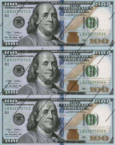 Вафельная картинка Доллары, 20*8 см