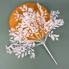 Листья рябины, искусственная зелень, цвет Белый, букет 35 см, набор 2 букета.