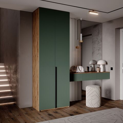 Шкаф Марвэл 2-х ств. (800) (Браш Мени Грин, Дуб Крафт)