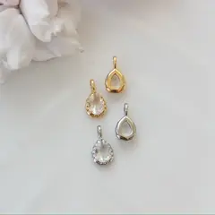 Подвеска Капля с белым фианитом, 15*8 мм, родий, П418