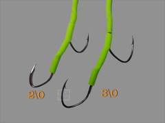 Монтаж на сома ручной работы с подводным поплавком c 2 крючком № 2/0