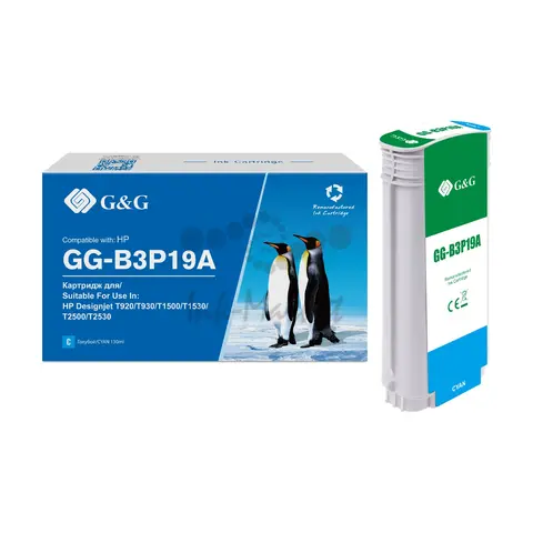 Картридж G&G 727 GG-B3P319 для HP DJ T920, T1500, T2500, T930, T1530, T2530, голубой (130мл)
