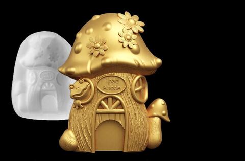 Силиконовый молд № 423 домик Гриб 2 D ( серия домики для гномов и фей)