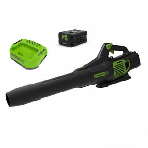 Аккумуляторный воздуходув Greenworks GD60ABK5, 60v, АКБ 5 А·ч и ЗУ