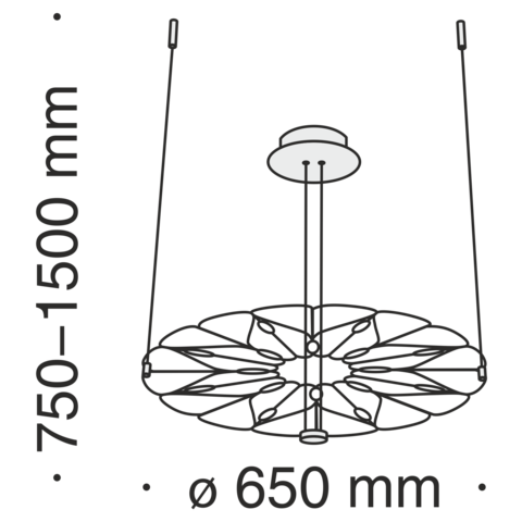 Подвесной светодиодный светильник Maytoni Volare MOD037PL-L16B, 650мм 16Вт 3000K