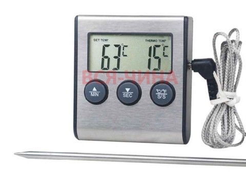 Термометр, таймер электронный - термо-щуп для пищи 