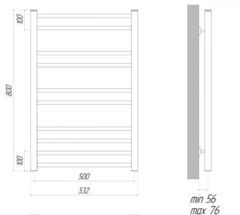 Полотенцесушитель водяной Lemark Ursus - LM72810BL (П10 500x800), черный