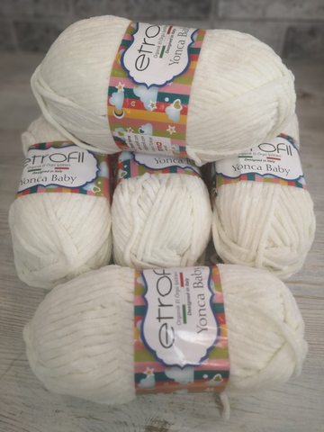 Плюшевая пряжа ETROFIL YONCA BABY Слоновая кость  (100гр)