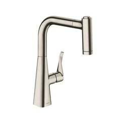 Смеситель для кухни с выдвижным изливом и лейкой Hansgrohe Metris 14834800 фото