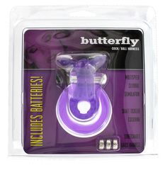 Эрекционное кольцо с вибрацией COCK&BALL RING BUTTERFLY JELLY VIBE - 