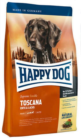 купить Happy Dog Supreme Sensible Adult Toscana сухой корм для взрослых собак от 11 кг, с пониженным уровнем активности, кастрированных и стерилизованных 12.5 кг