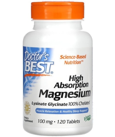 Doctor's best, Магний с высокой степенью усвоения, 100 мг, 120 таблеток