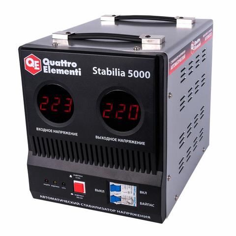 Стабилизатор напряжения QUATTRO ELEMENTI Stabilia  5000 (5000 ВА, 140-270 В, 9.9 кг, байпа (772-081)