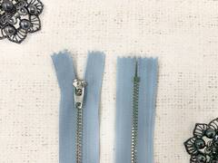 Молния джинсовая, Т4, L 14 см, голубой/никель