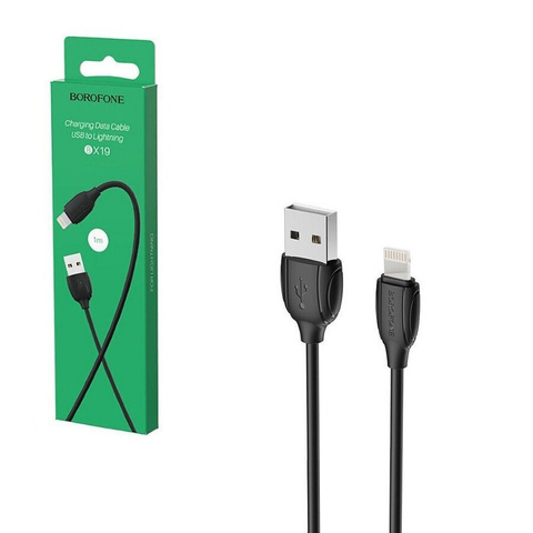 USB кабель Borofone BX19 Lightning 2.4A 1m черный