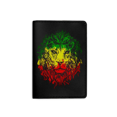 Обложка на паспорт "Лев в цвете", черная