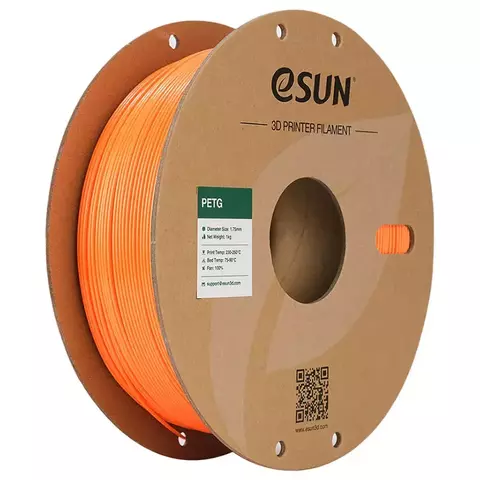 Катушка PETG-пластика ESUN 1.75 мм 1кг., ярко-оранжевая