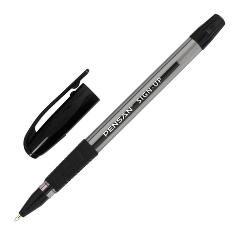 Ручка шариковая неавтоматическая PENSAN SIGN-UP 1,0 мм BLACK 2410/12