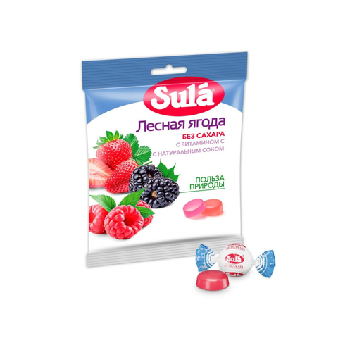 Леденцы Sula Лесная ягода без сахара, 60г