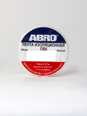 Изолента ПВХ ABRO белая (19ммх9,1м)