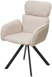 Стул LONG 360 град. поворот.NS04 Крем, букле / черный каркас