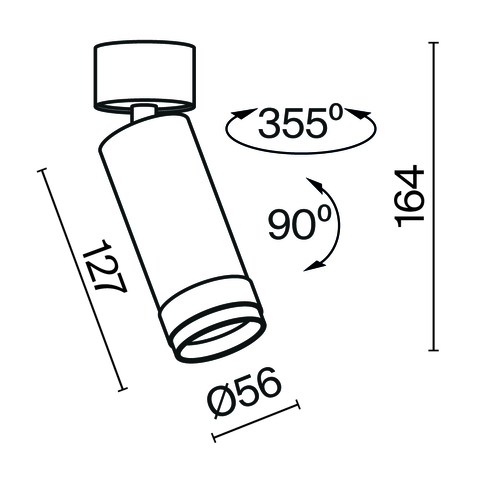 Накладной светодиодный светильник Maytoni Focus Zoom C055CL-L12W3K-Z-B