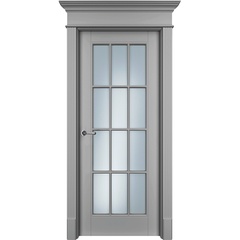 Межкомнатная дверь эмаль Оксфорд серая со стеклом
