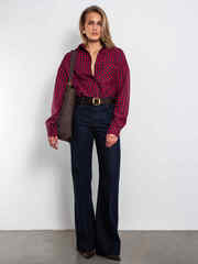 Рубашка в клетку красно-синего цвета