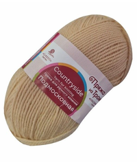 Пряжа "Подмосковная", 50% шерсть, 50% акрил, 100гр-250м, шампанское