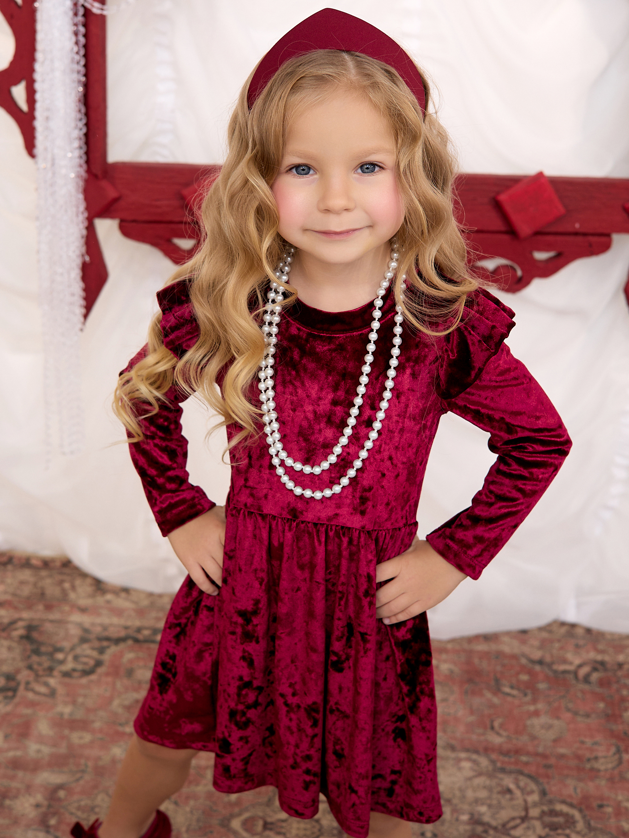 Платье Фея бархат бордо