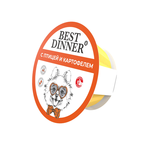 Best Dinner С птицей и картофелем для собак (упаковка 12 шт * 100 г)
