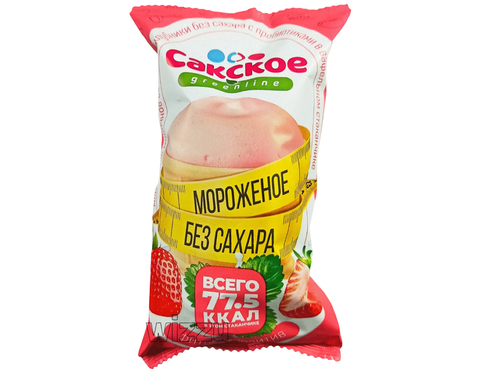 Мороженое Сакское без сахара клубничный стаканчик