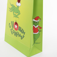 Пакет подарочный S вертикальный, С Новым Годом! (зеленый монстрик), Металлик, 18*23*10 см (Д*В*Ш), 1 шт.