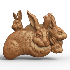 Силиконовый молд Заяц (медальон) № 0463