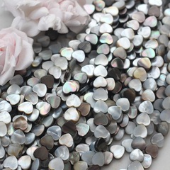 Перламутр натуральный стальной, сердце 10 мм, 1 нить, ПР105