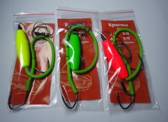 Монтаж на сома ручной работы с подводным поплавком c 2 крючком № 2/0