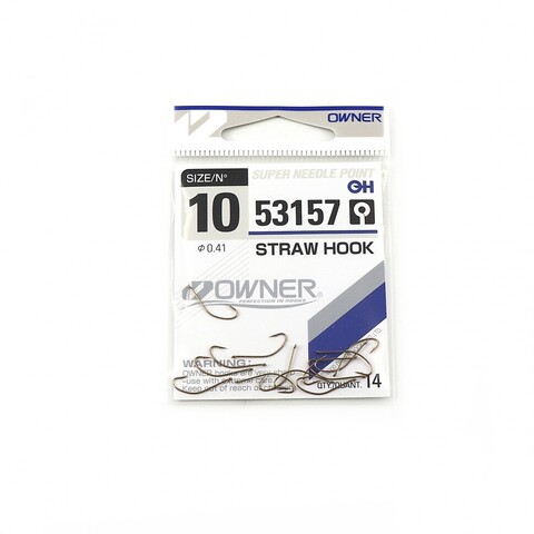 Купить рыболовный крючок Owner Straw Hook w/eye brown №10 (14 шт)
