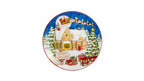 Тарелка обеденная 28см Certified Int. Мастерская Санта-Клауса
