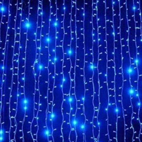 Новогодняя светодиодная LED гирлянда Штора на окно (занавес)  LED 150х150 см голубая
