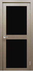 Межкомнатная дверь Баден 04 ДО / Цвет Тон Неаполь / Остекление "Лакобель черное" / Двери Верда