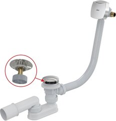 Alcaplast A509CKM-100 Сифон для ванны CLICK/CLACK с напуском воды через перелив для ванн с толстыми стенками, хром фото