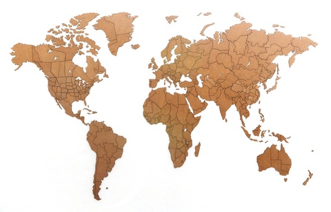 Карта мира World Map True Puzzle Brown 150 см х 90 см
