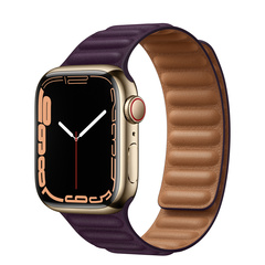 Ремешок Apple 45mm Dark Cherry Leather Link - S/M (ML7M3ZM/A)