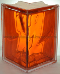 Угловой стеклоблок оранжевый окрашенный изнутри Vitrablok 19x13x13x8