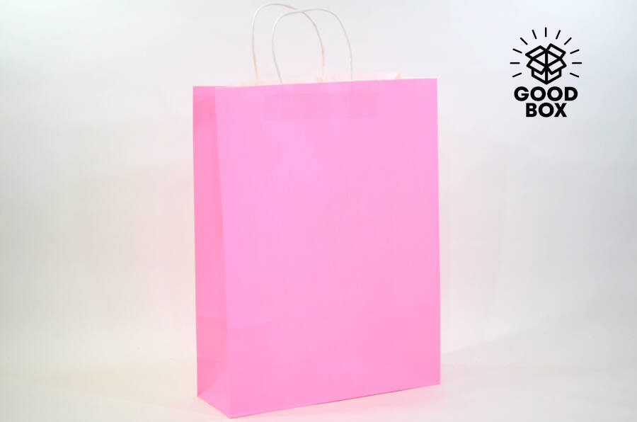 Крафт пакет розового цвета 420*310*120 мм