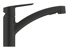 Смеситель для кухонной мойки GROHE Start c низким вытяжным изливом 2jet, матовый черный (303072431)